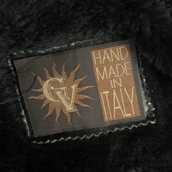 GV T.Shearling fur lined Faux Leather coat. Made in Italy. Size L - Picture 4 of 4